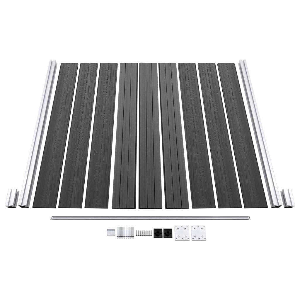 Zaunelement Set Wpc 1391X186 Cm Schwarz