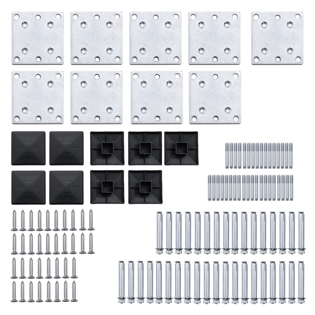 Zaunelement Set Wpc 1391X186 Cm Schwarz