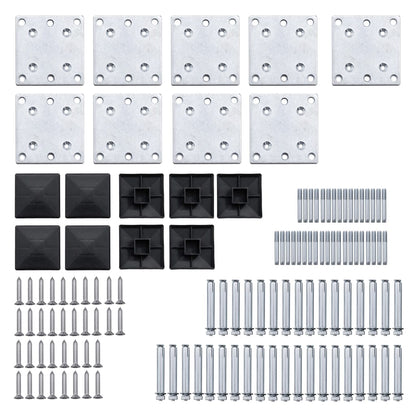 Zaunelement Set Wpc 1391X186 Cm Schwarz