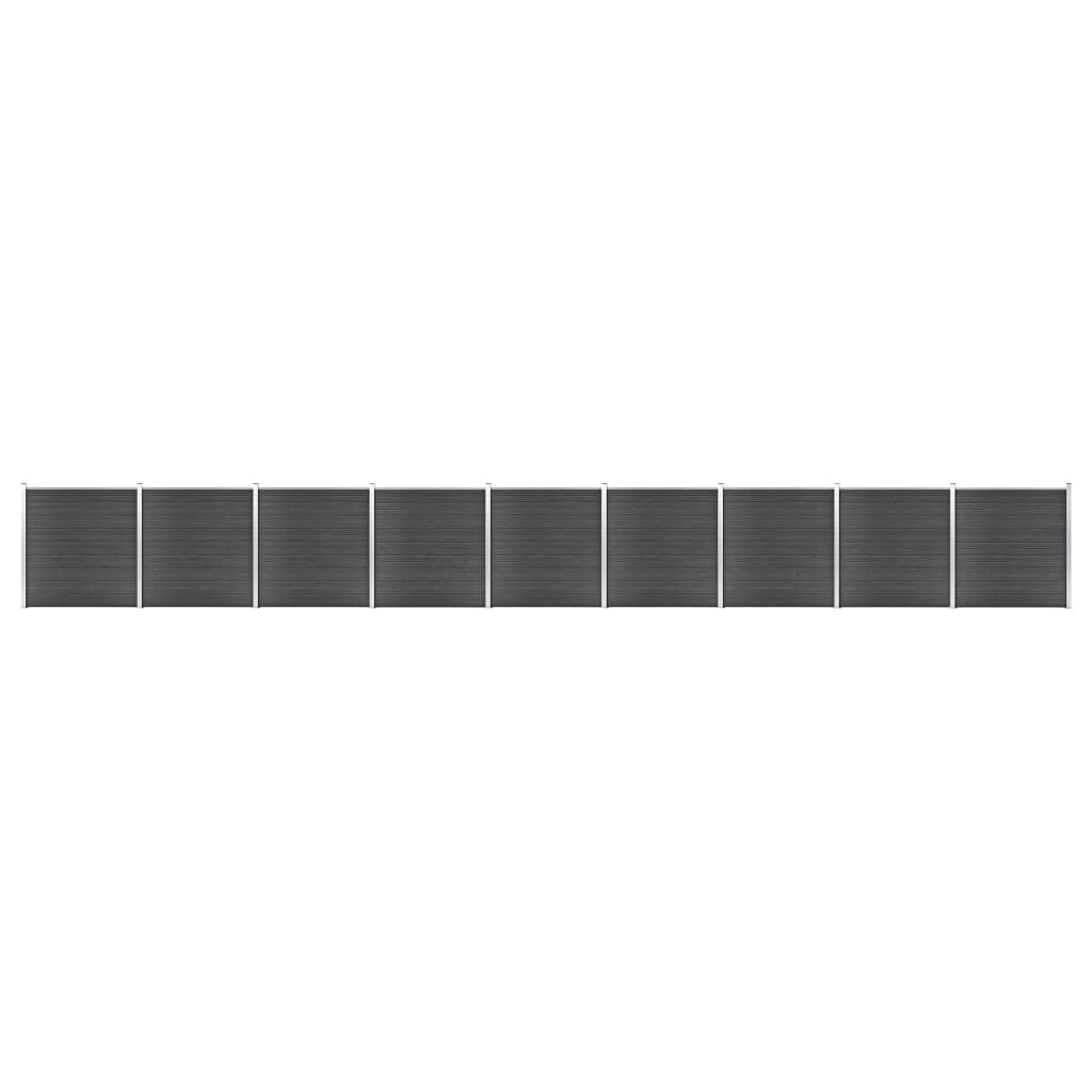 Zaunelement Wpc 175X186 Cm Schwarz