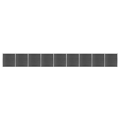Zaunelement Wpc 175X186 Cm Schwarz