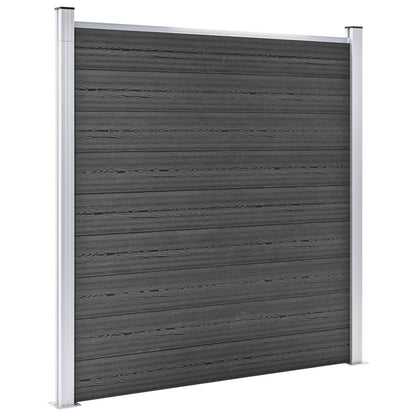 Zaunelement Set Wpc 1737X186 Cm Schwarz