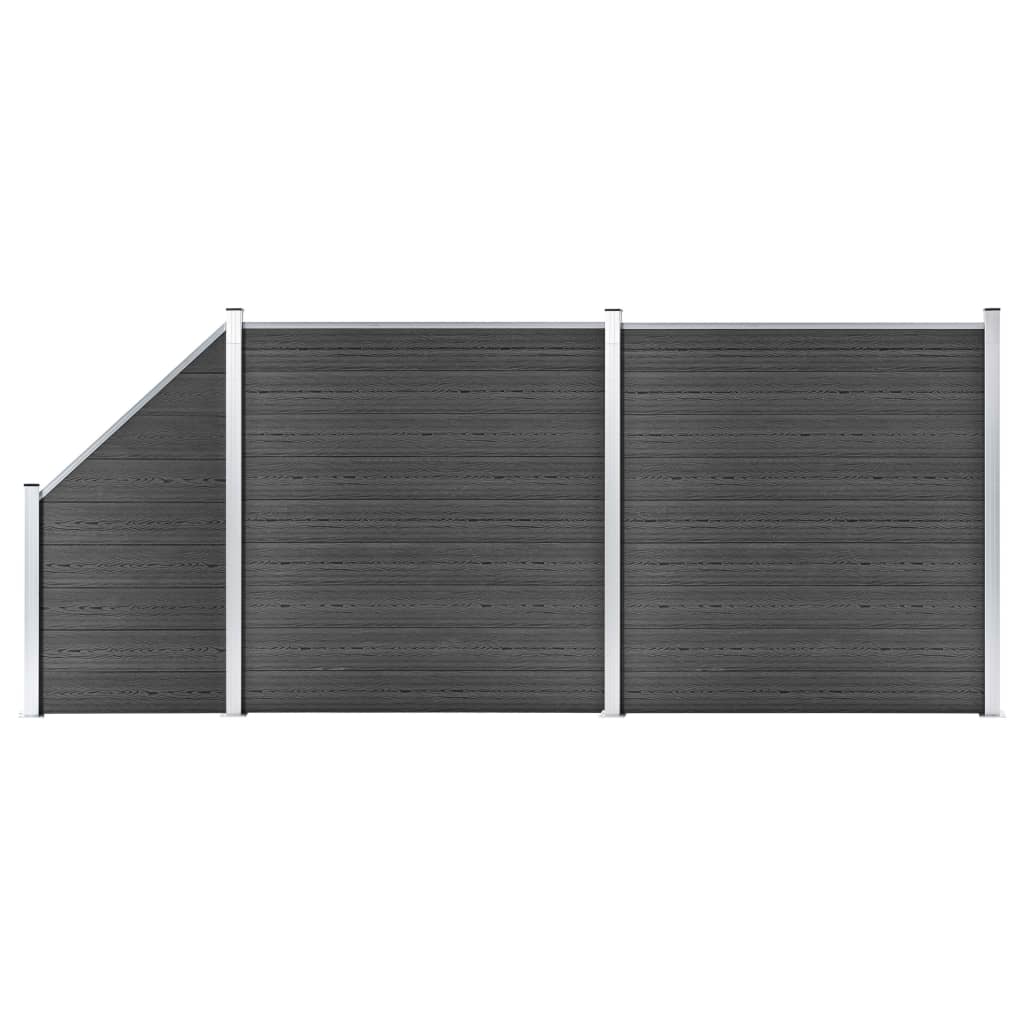 Zaunelement Wpc 175X186 Cm Schwarz