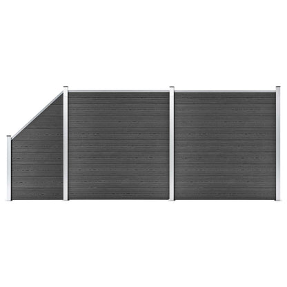 Zaunelement Wpc 175X186 Cm Schwarz