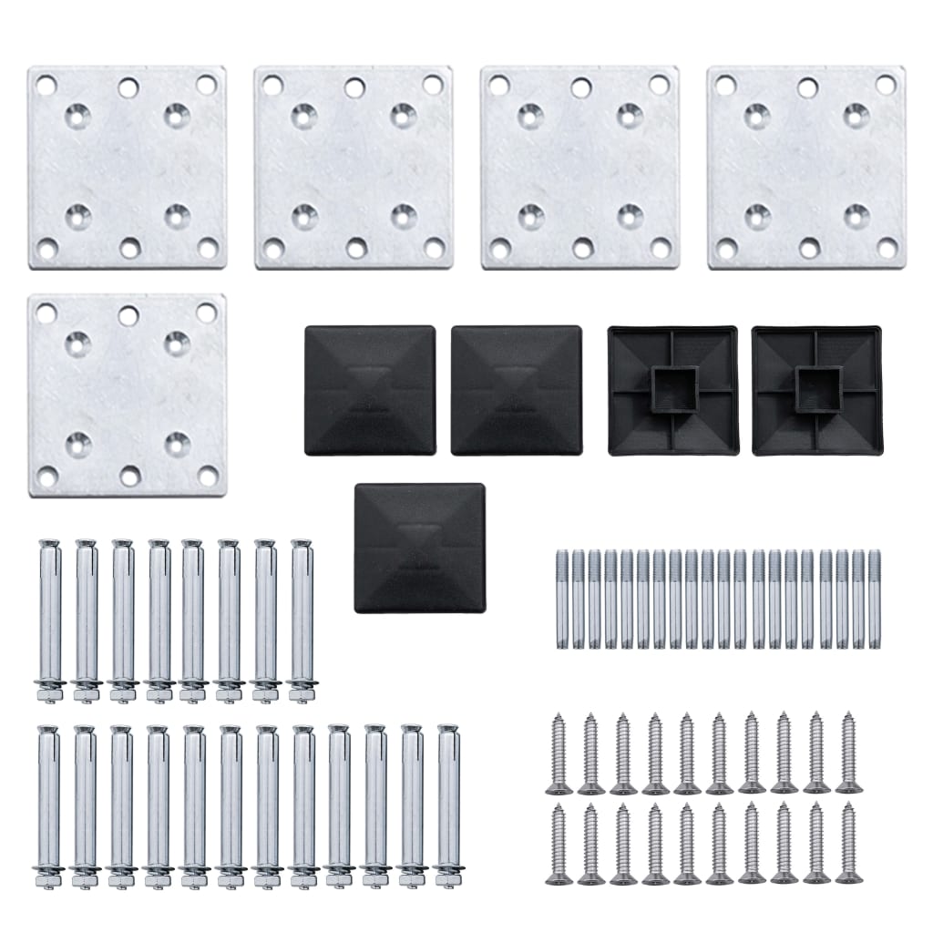 Zaunelement Set Wpc 619X(105-186) Cm Schwarz