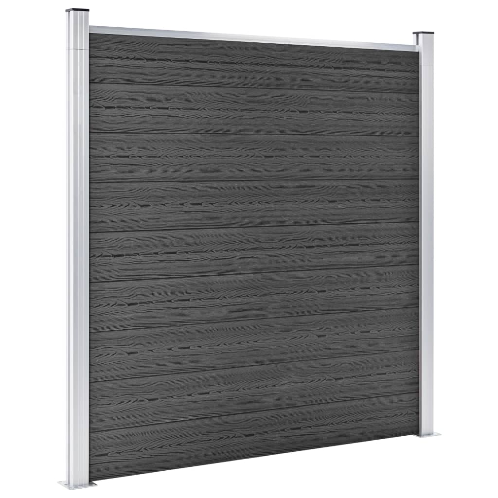 Zaunelement Set Wpc 792X(105-186)Cm Schwarz