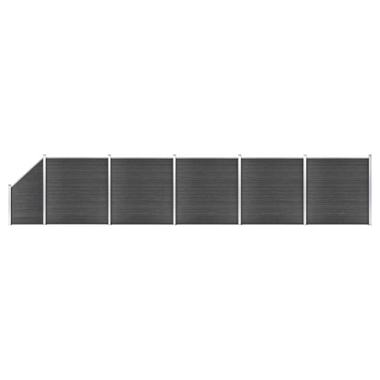 Zaunelement Wpc 175X186 Cm Schwarz