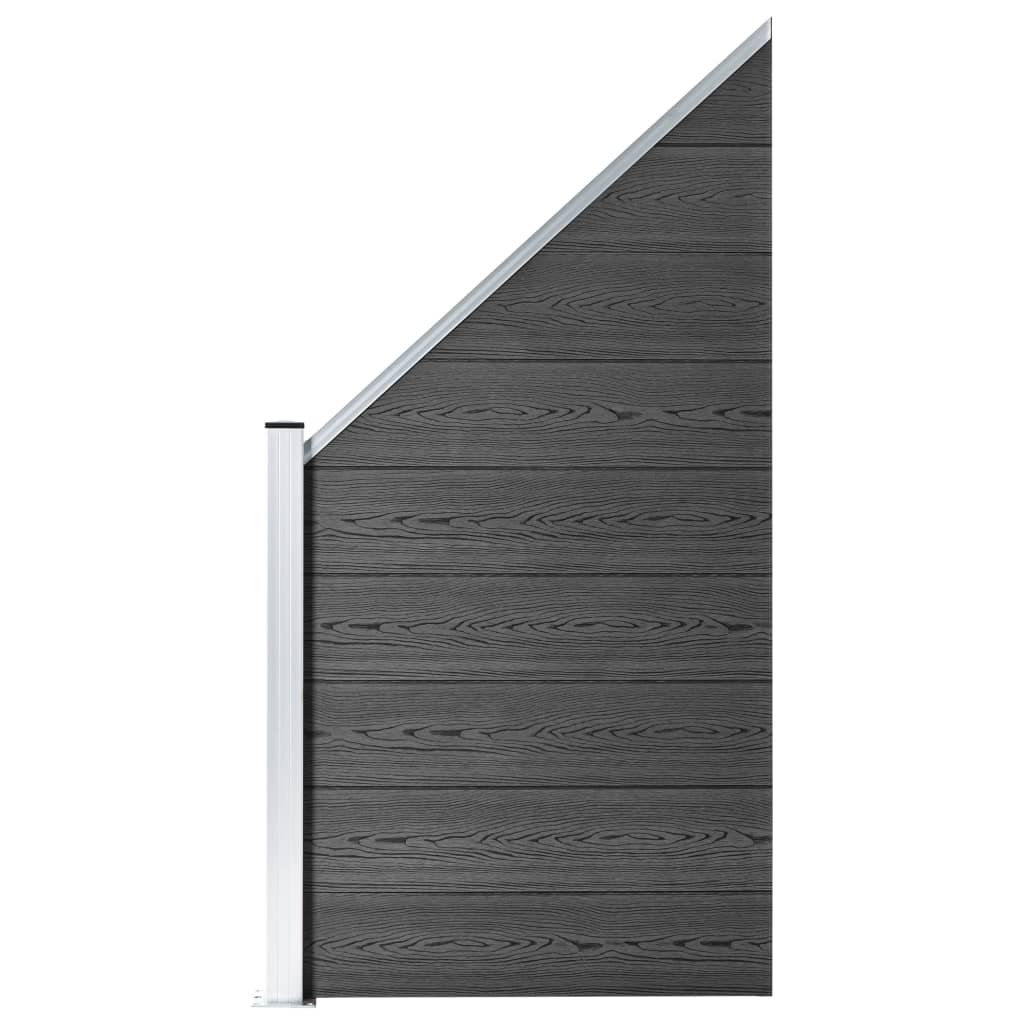 Zaunelement Set Wpc 1138X(105-186) Cm Schwarz
