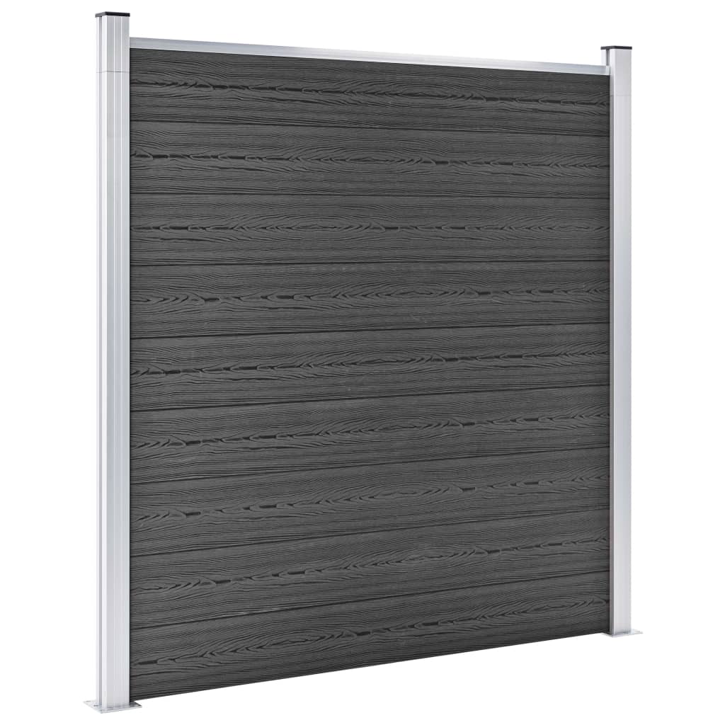 Zaunelement Set Wpc 1138X(105-186) Cm Schwarz