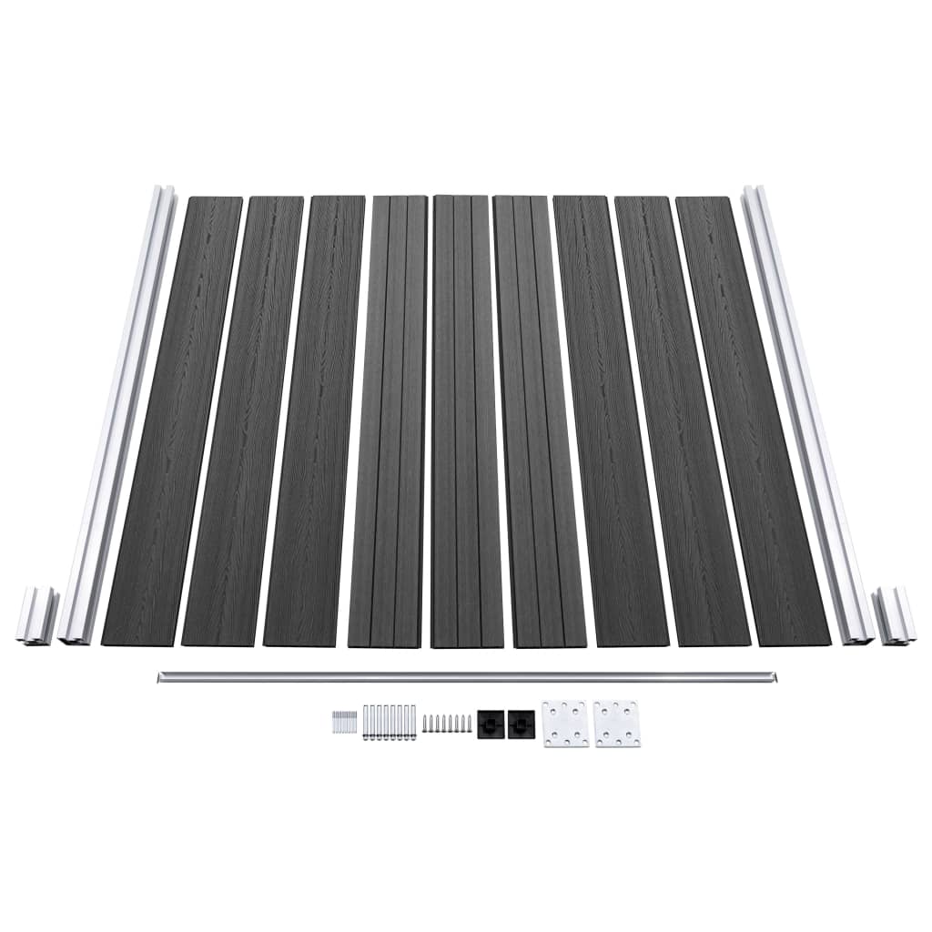 Zaunelement Set Wpc 1138X(105-186) Cm Schwarz