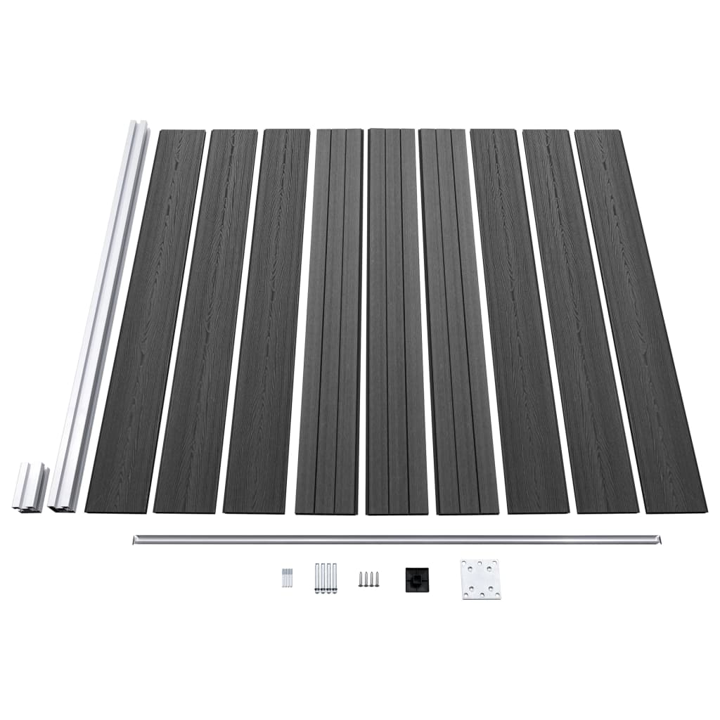 Zaunelement Set Wpc 1138X(105-186) Cm Schwarz