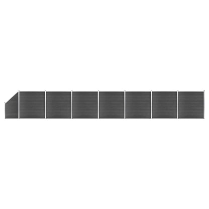 Zaunelement Wpc 175X186 Cm Schwarz