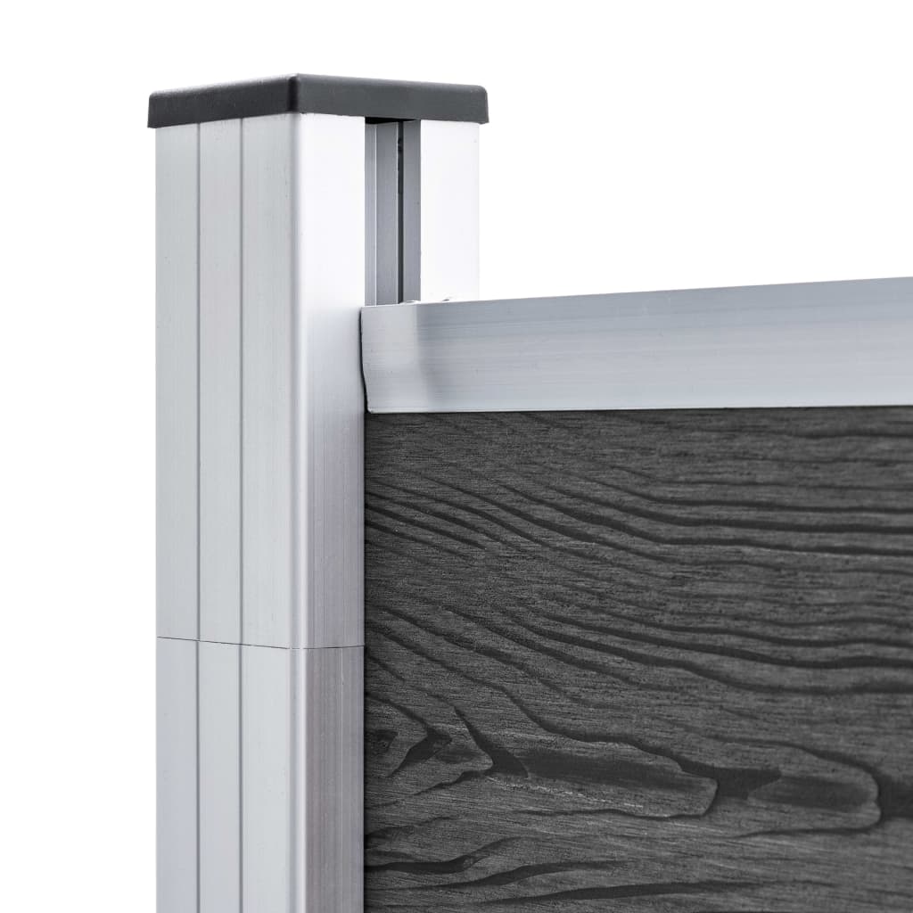 Zaunelement Set Wpc 1657X(105-186) Cm Schwarz