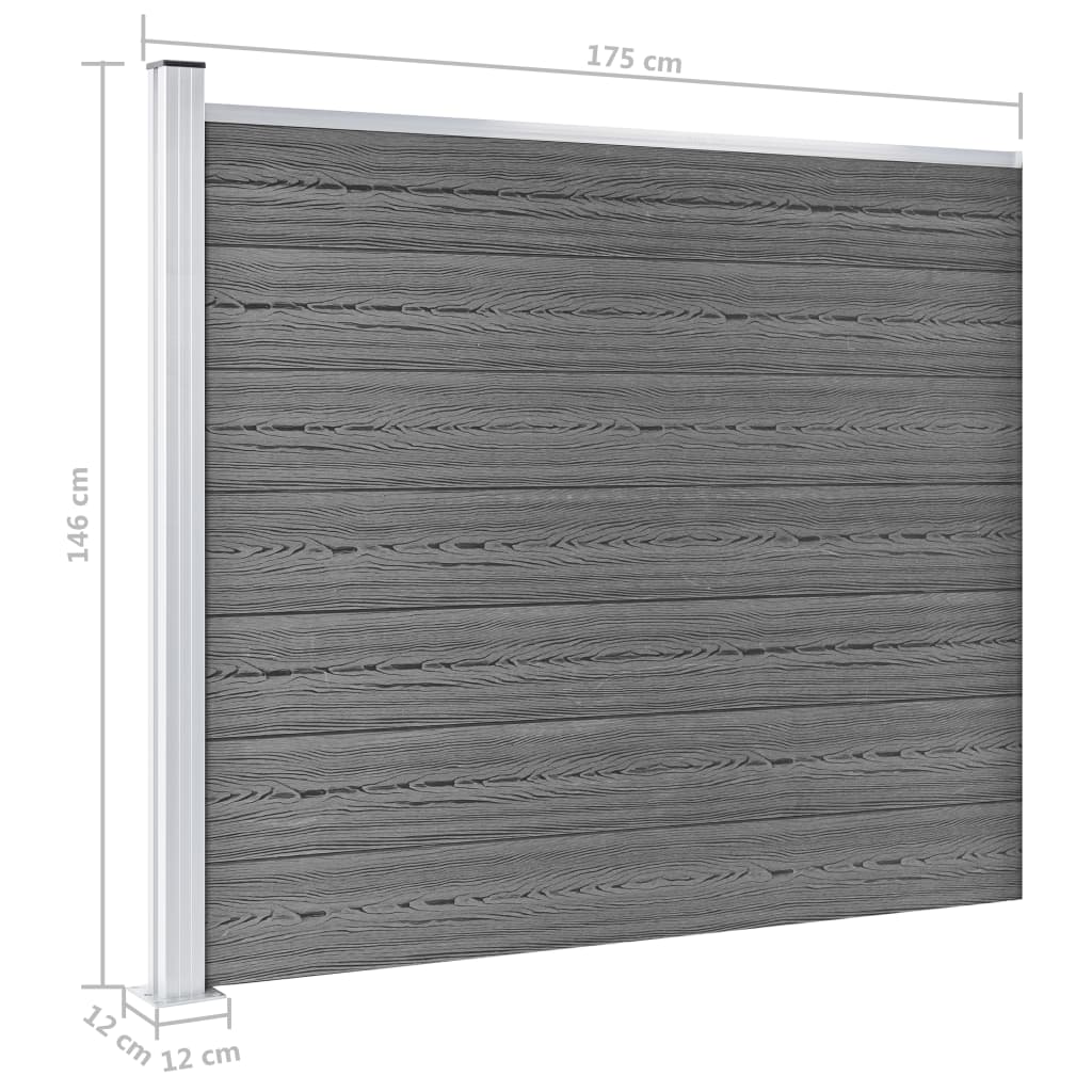 Zaunelement Set Wpc 353X146 Cm