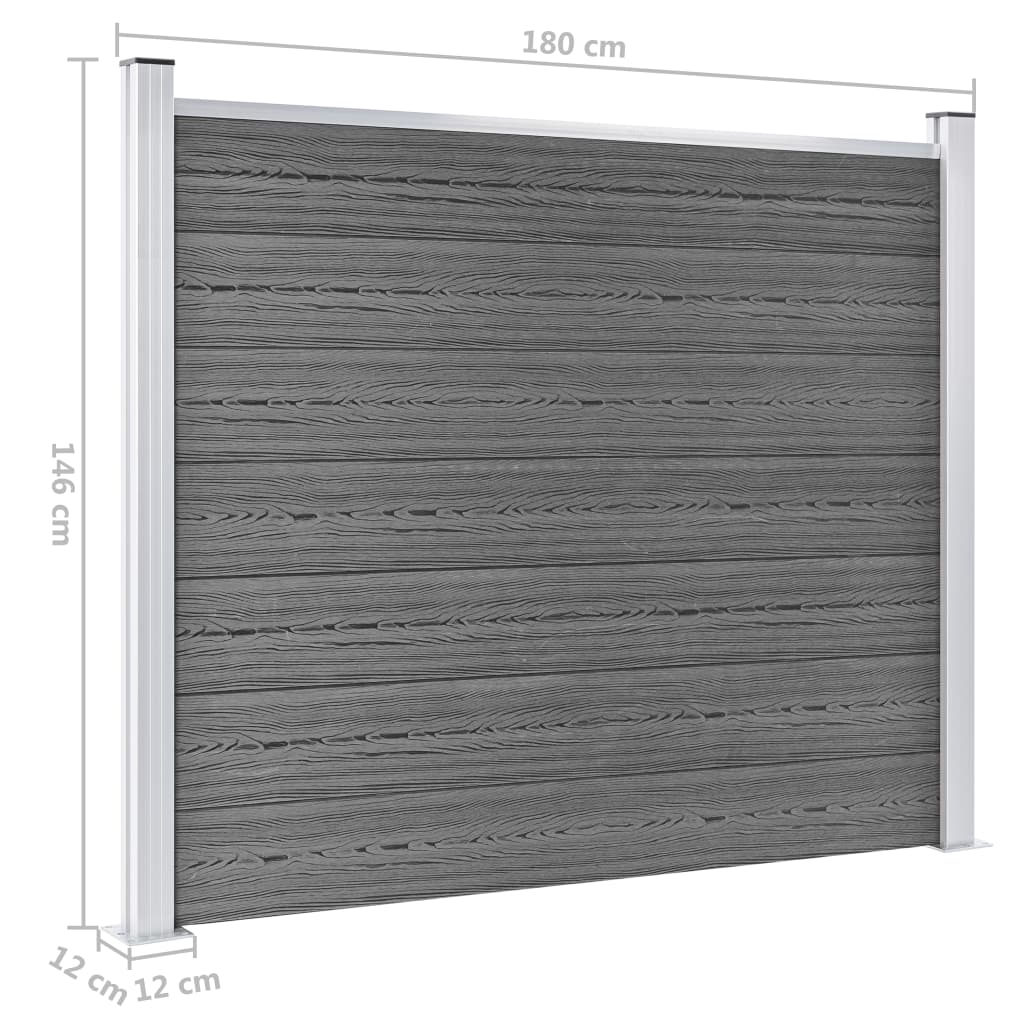 Zaunelement Set Wpc 353X146 Cm