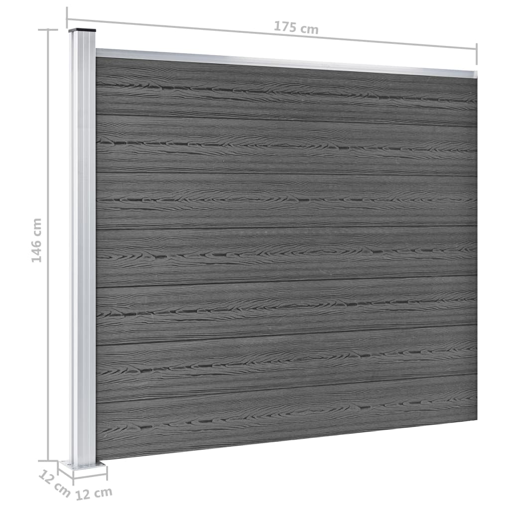 Zaunelement Set Wpc 353X146 Cm