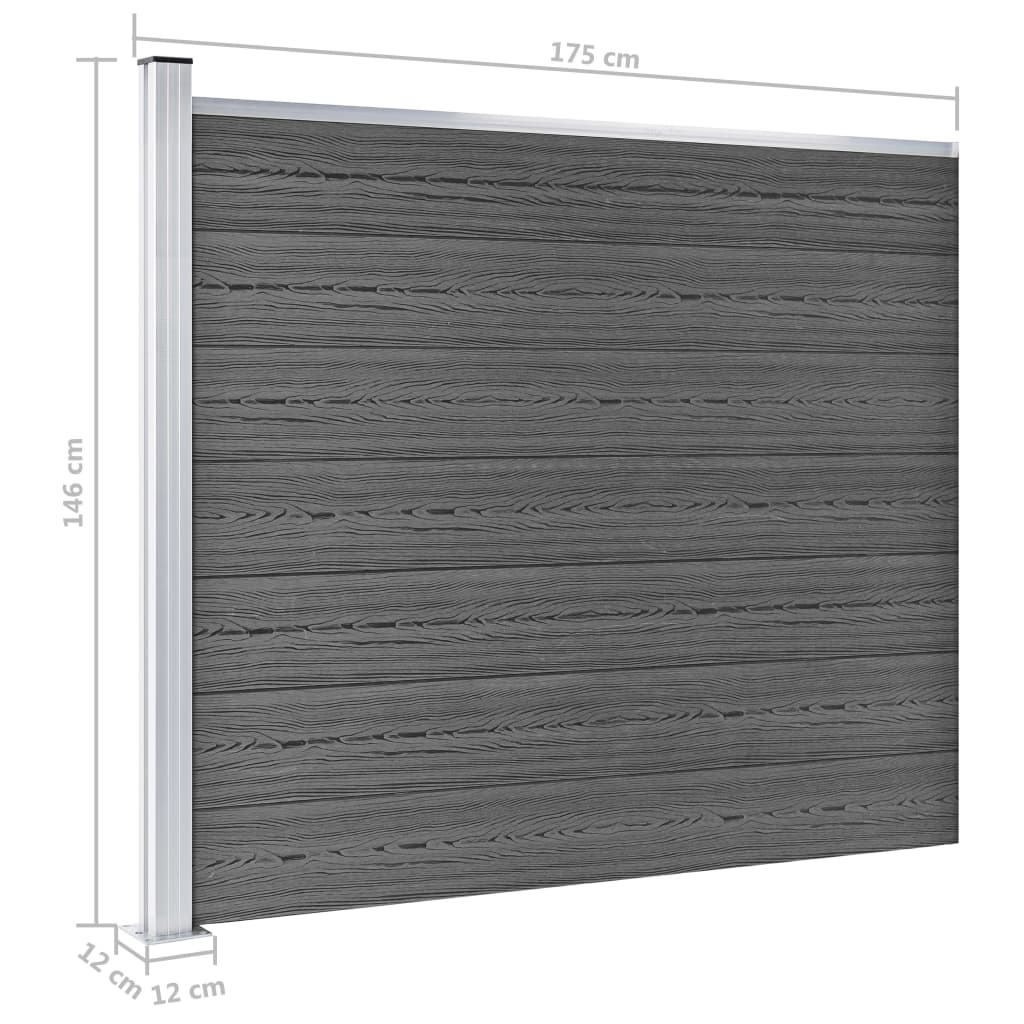 Zaunelement Set Wpc 699X146 Cm