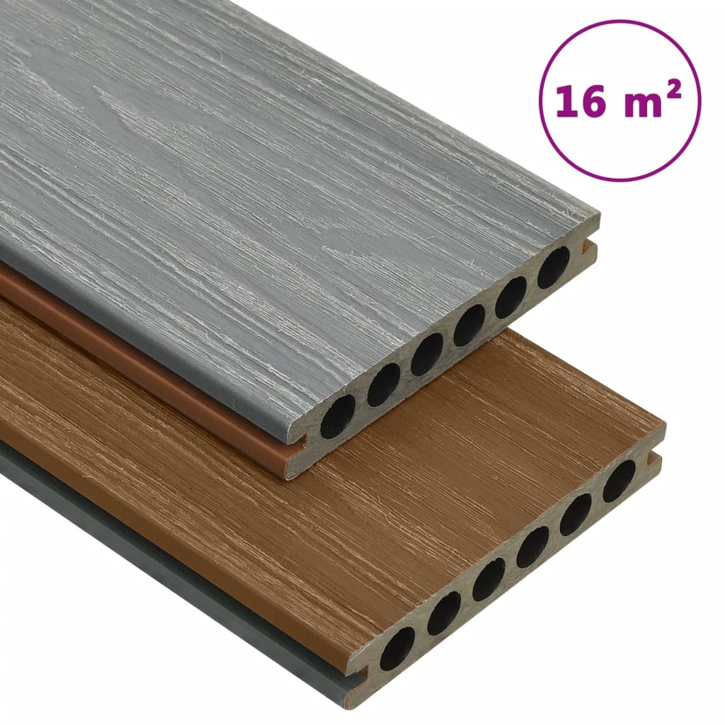 Wpc Terrassendielen Mit Zubehör Braun Und Grau