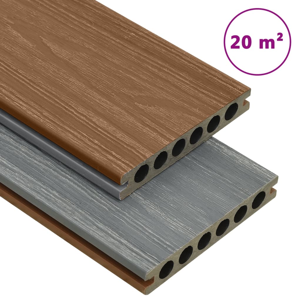 Wpc Terrassendielen Mit Zubehör Braun Und Grau