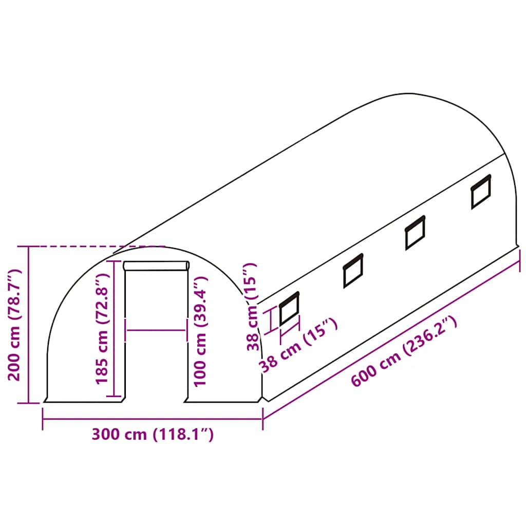 Ersatzabdeckung Für Gewächshaus (18 M²) 300X600X200 Cm
