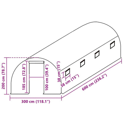 Ersatzabdeckung Für Gewächshaus (18 M²) 300X600X200 Cm