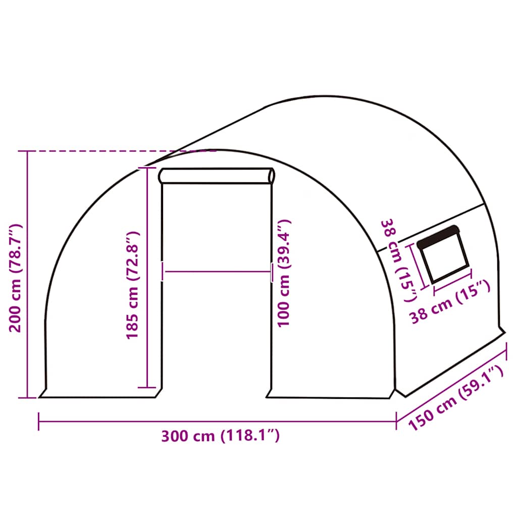 Ersatzabdeckung Für Gewächshaus (4,5 M²) 3X1,5X2 M