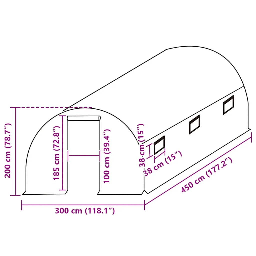 Ersatzabdeckung Für Gewächshaus (13,5 M²) 3X4,5X2 M