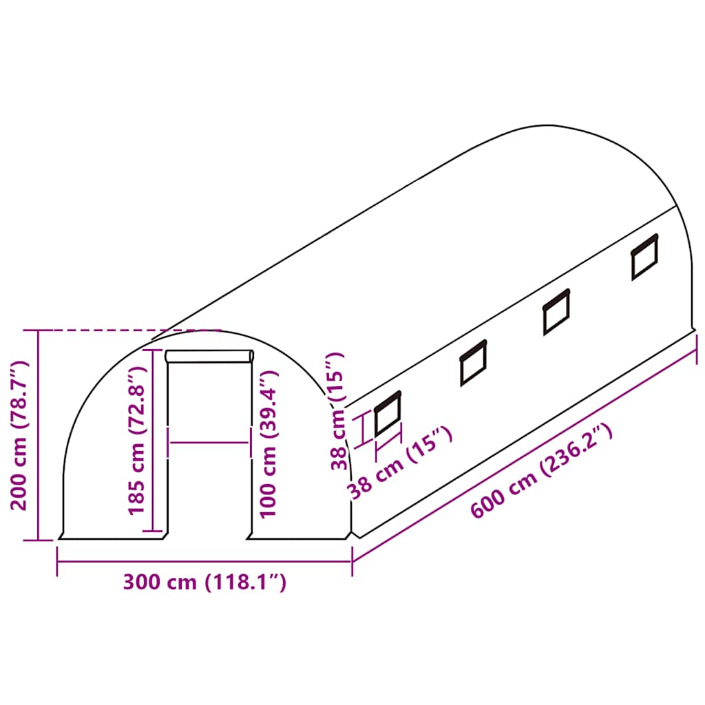 Ersatzabdeckung Für Gewächshaus (18 M²) 3X6X2 M