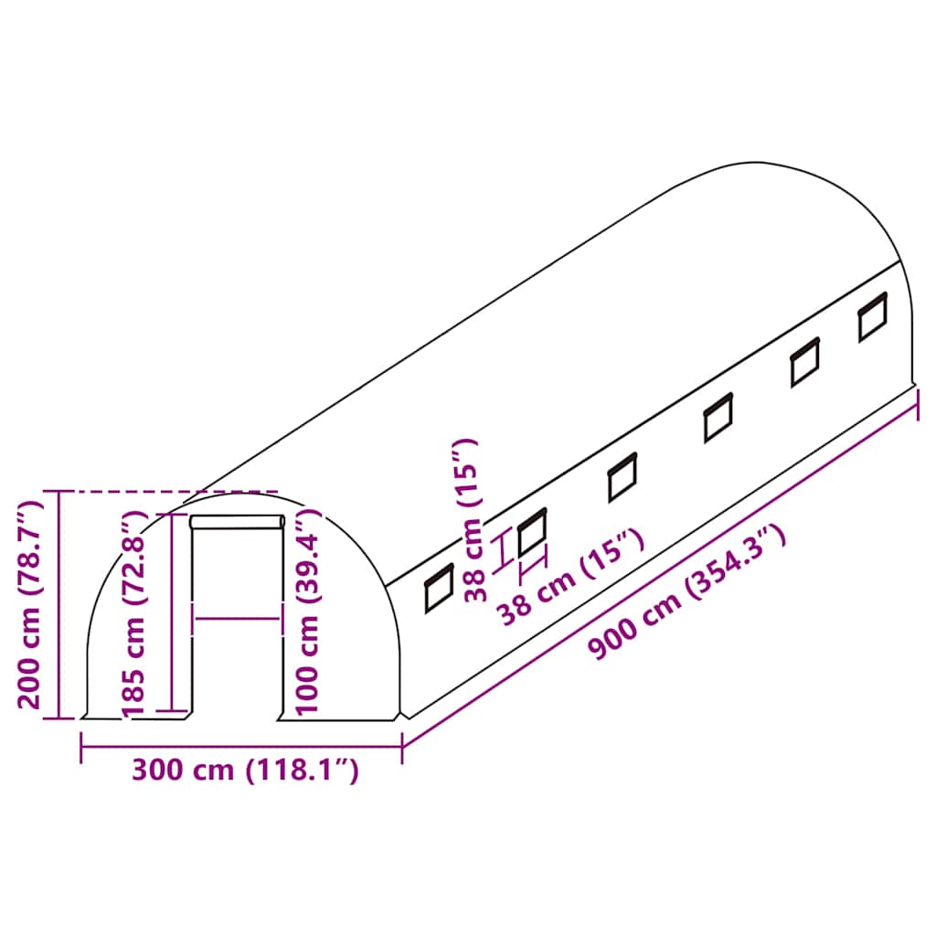 Ersatzabdeckung Für Gewächshaus (27 M²) 3X9X2 M