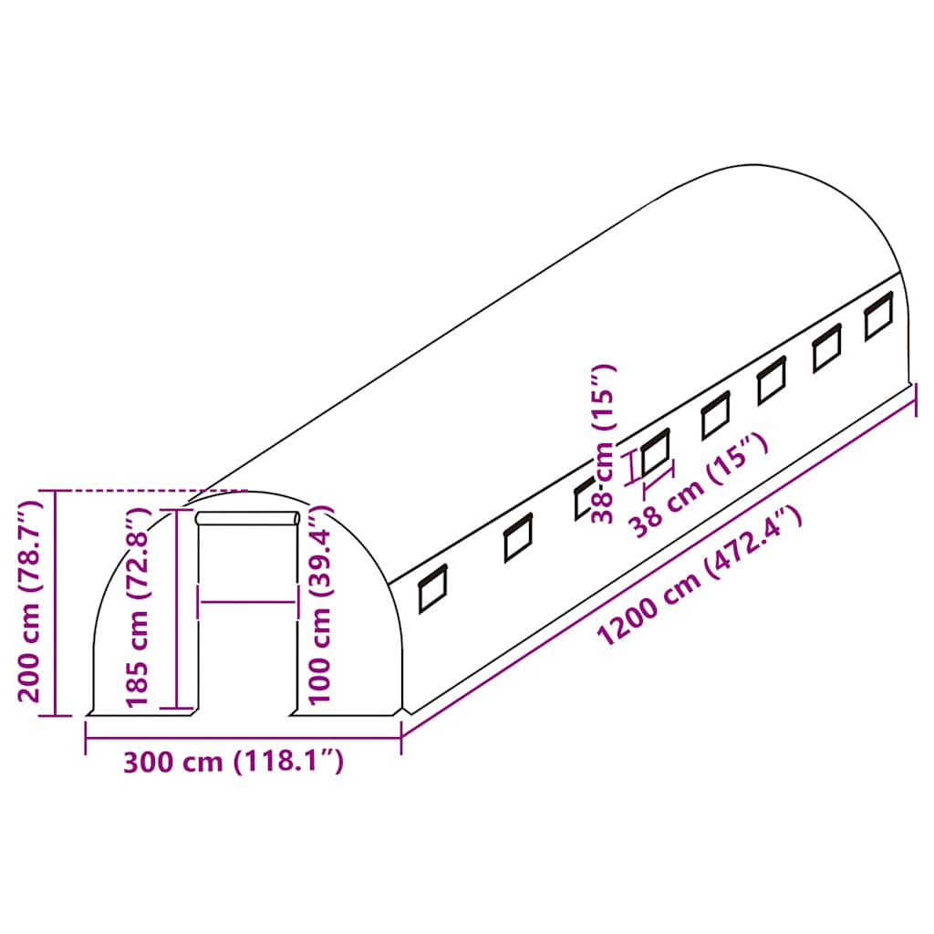 Ersatzabdeckung Für Gewächshaus (36 M²) 3X12X2 M