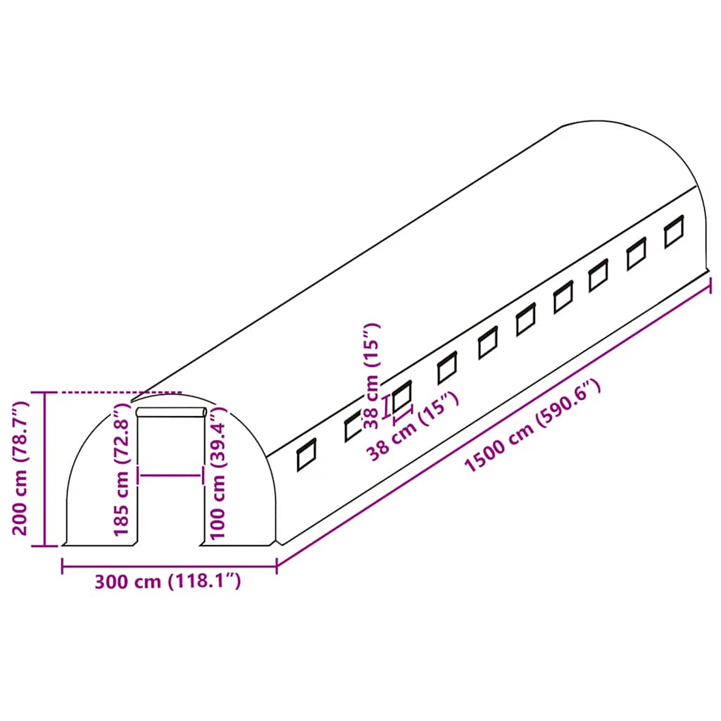 Ersatzabdeckung Für Gewächshaus (45 M²) 300X1500X200 Cm