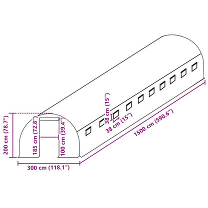 Ersatzabdeckung Für Gewächshaus (45 M²) 300X1500X200 Cm