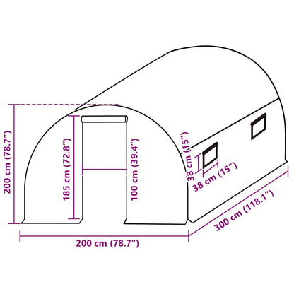 Ersatzabdeckung Für Gewächshaus (6 M²) 200X300X200 Cm
