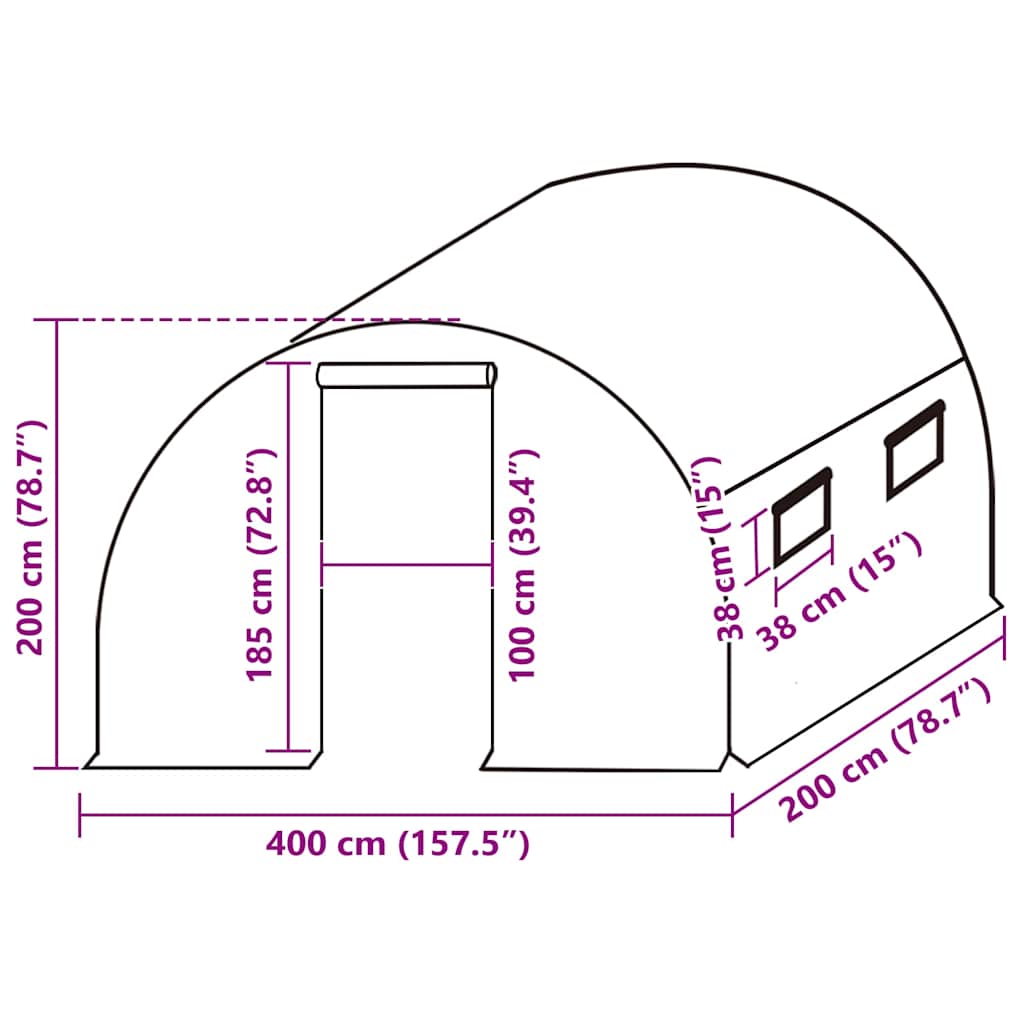 Ersatzabdeckung Für Gewächshaus (8 M²) 400X200X200 Cm