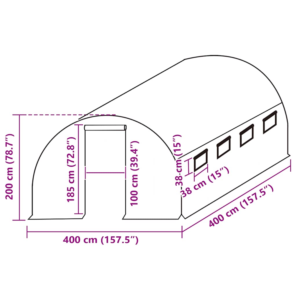 Ersatzabdeckung Für Gewächshaus (16 M²) 400X400X200 Cm
