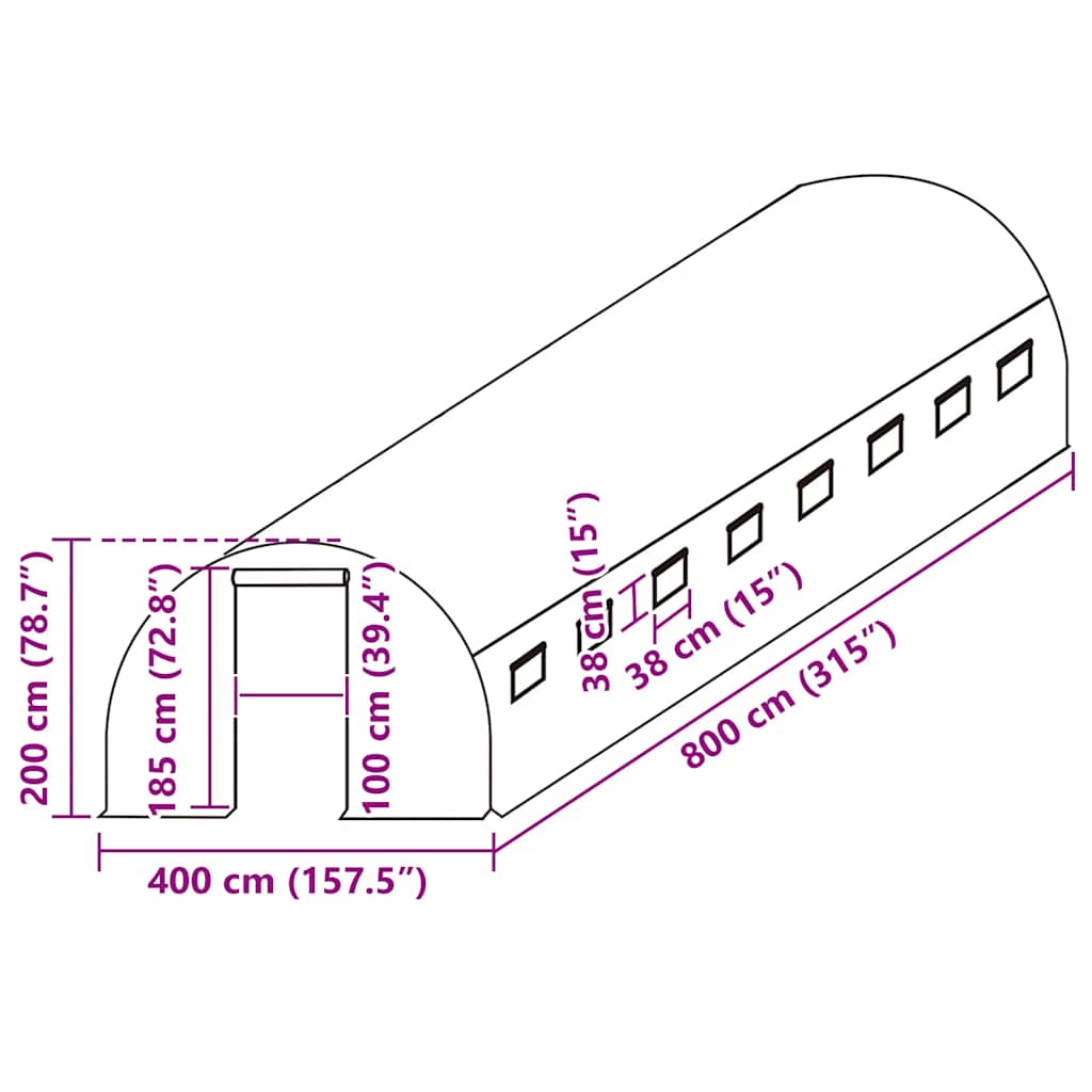Ersatzabdeckung Für Gewächshaus (32 M²) 400X800X200 Cm