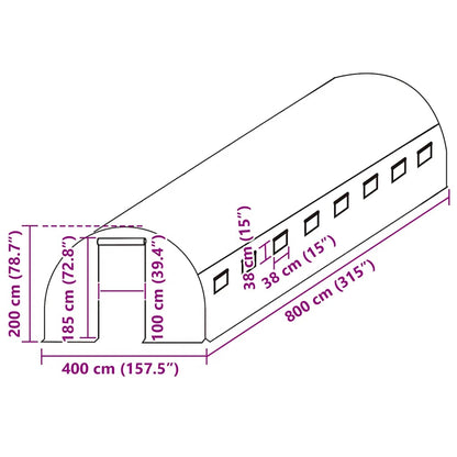 Ersatzabdeckung Für Gewächshaus (32 M²) 400X800X200 Cm