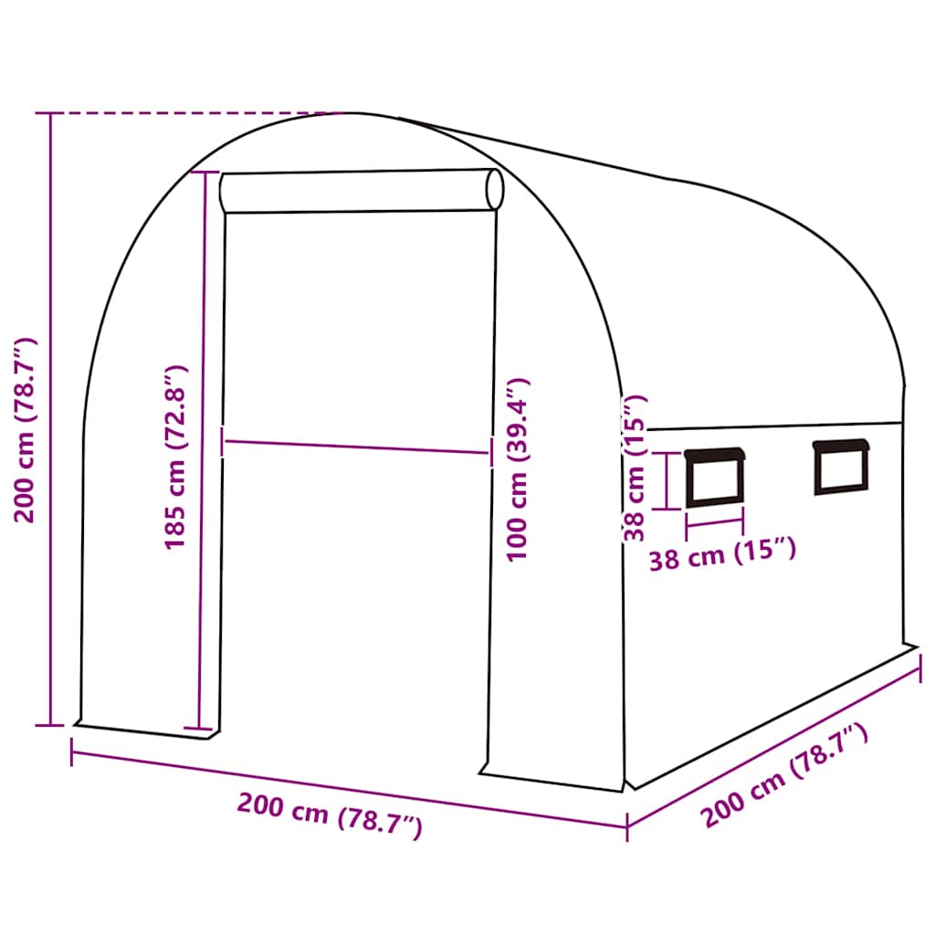 Ersatzabdeckung Für Gewächshaus (4 M²) 200X200X200 Cm