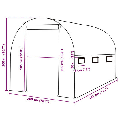 Ersatzabdeckung Für Gewächshaus (6,86 M²) 200X343X200 Cm