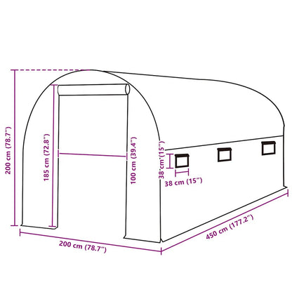 Ersatzabdeckung Für Gewächshaus (9 M²) 200X450X200 Cm