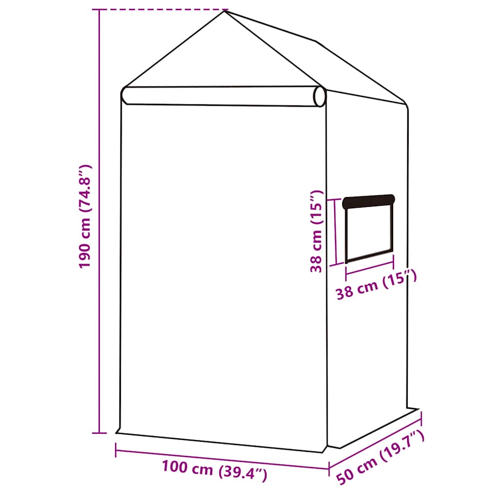 Ersatzabdeckung Für Gewächshaus (0,5 M²) 50X100X190 Cm