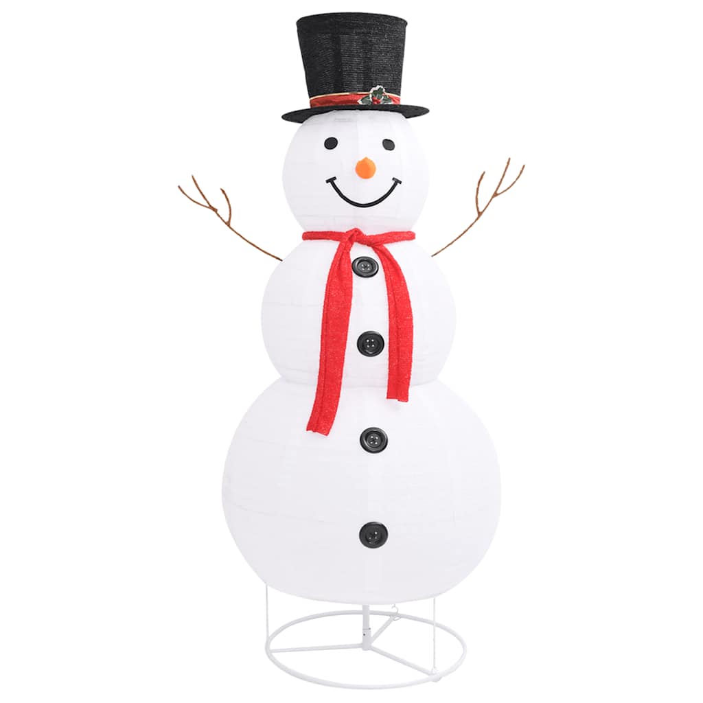 Led-Schneemann Weihnachtsfigur Luxus-Stoff