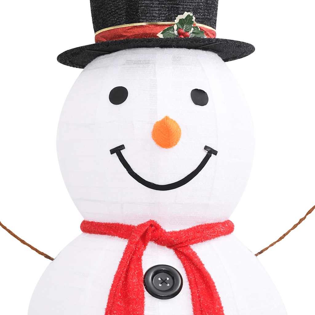 Led-Schneemann Weihnachtsfigur Luxus-Stoff