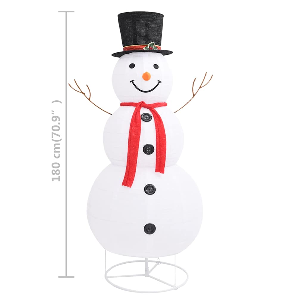 Led-Schneemann Weihnachtsfigur Luxus-Stoff