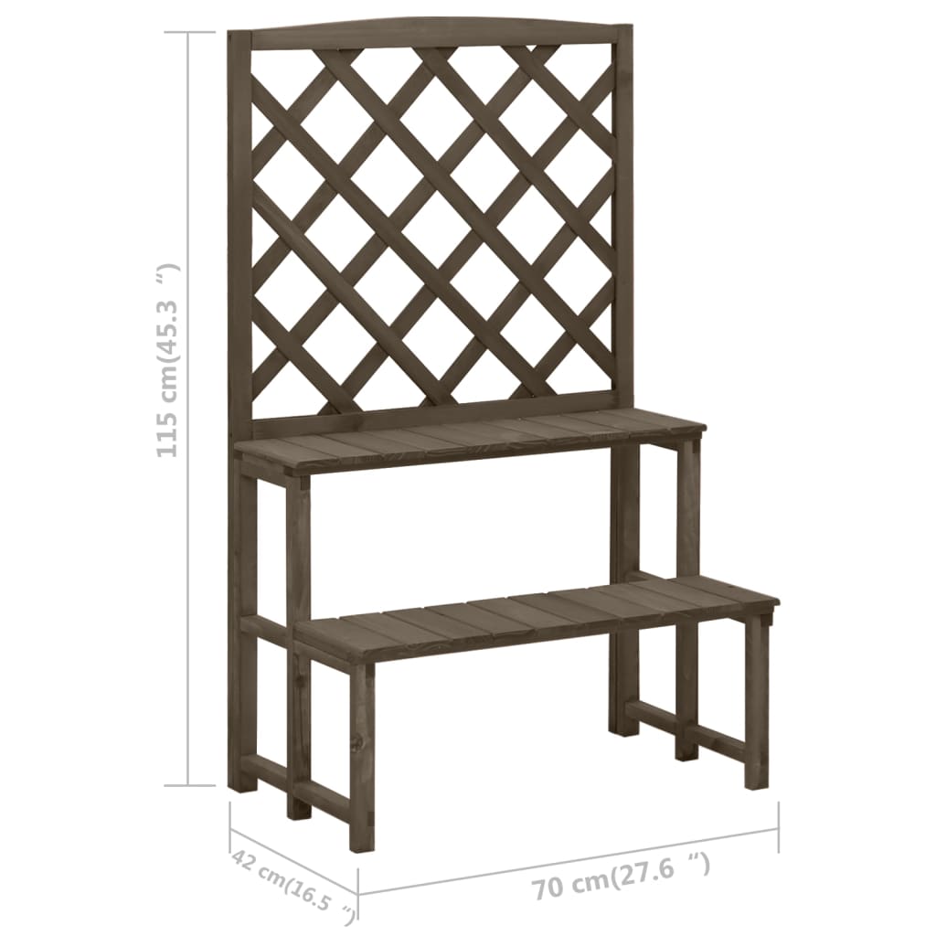 Blumentreppe Mit Rankgitter 70X42X115Cm Massivholz Tanne