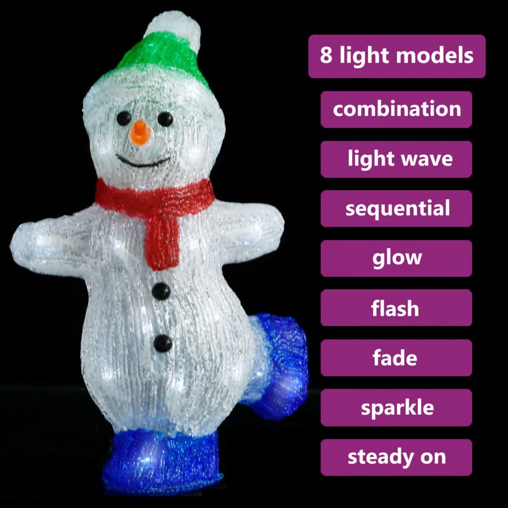 Led-Weihnachtsfigur Schneemann Acryl Indoor Und Outdoor 30 Cm