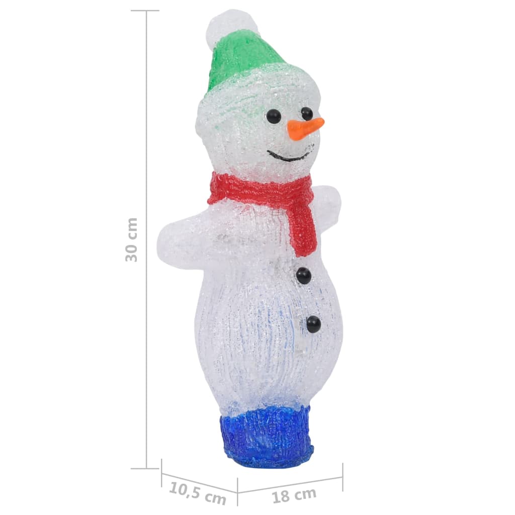 Led-Weihnachtsfigur Schneemann Acryl Indoor Und Outdoor 30 Cm
