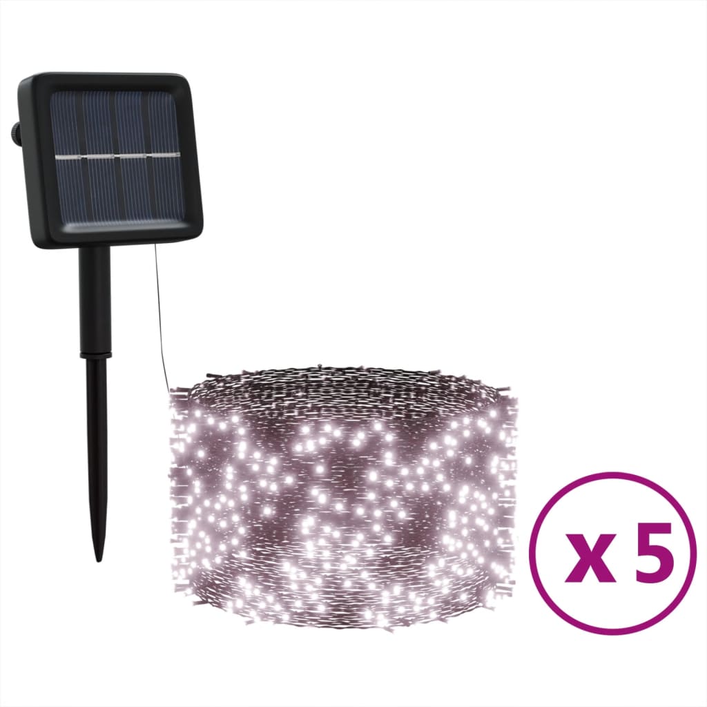 Solar-Lichterketten 5 Stk. 5X200 Led Warmweiß Innen Außen