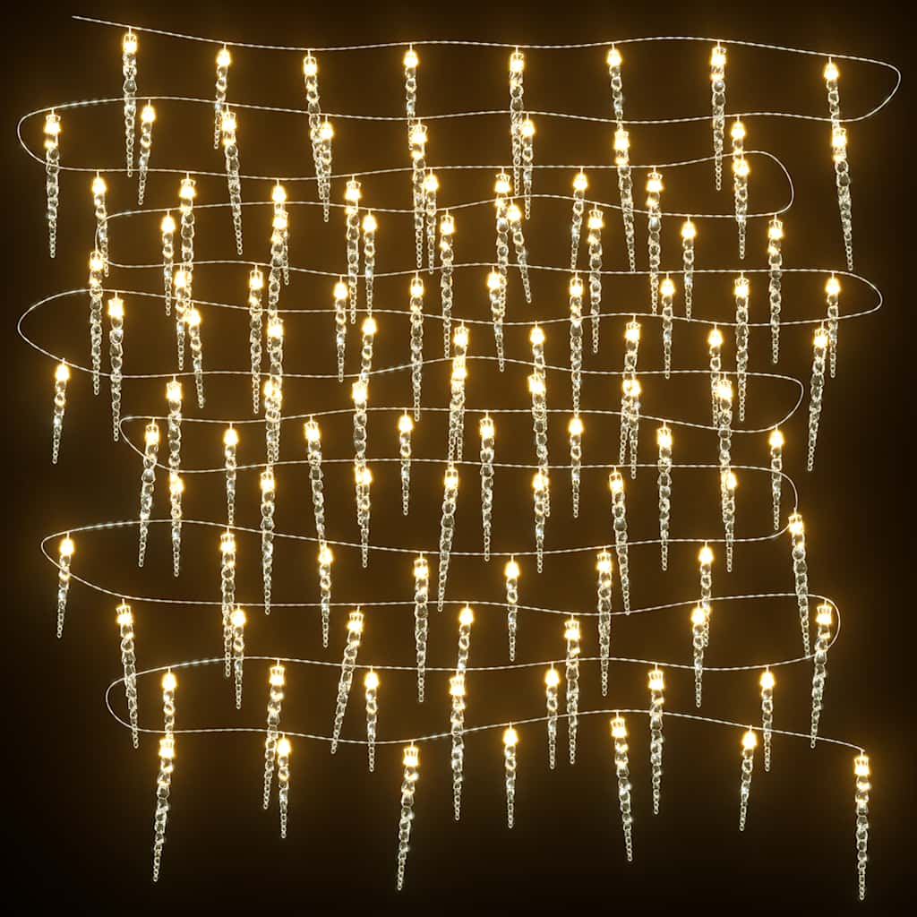 Eiszapfen-Lichterkette 40-Tlg. Warmweiß Acryl Fernbedienung