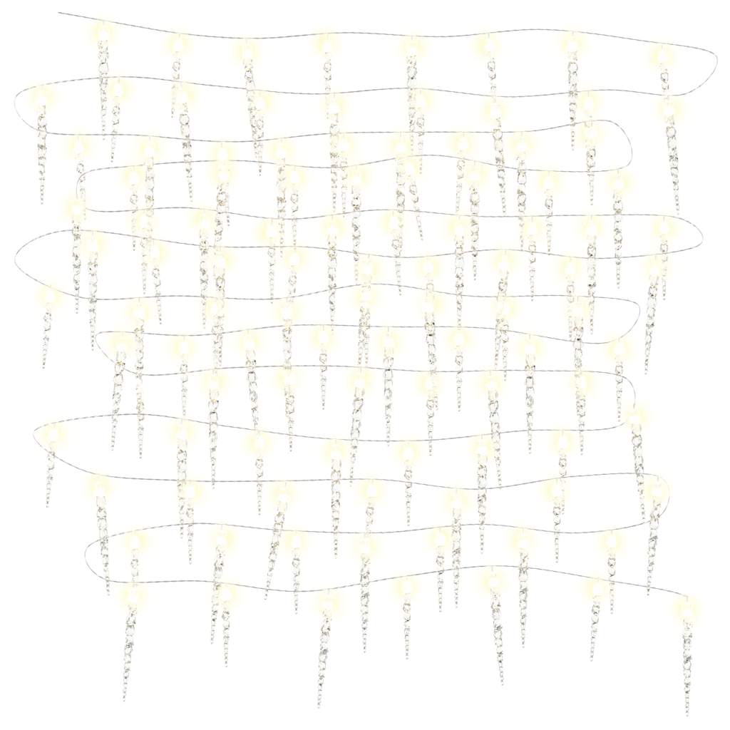 Eiszapfen-Lichterkette 40-Tlg. Warmweiß Acryl Fernbedienung
